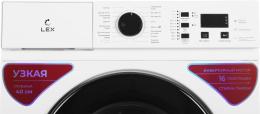 Стиральная машина узкая LEX LWM06010BLIDsmall, с фронтальной загрузкой, 6кг, 1000об/мин, с паром, инверторная