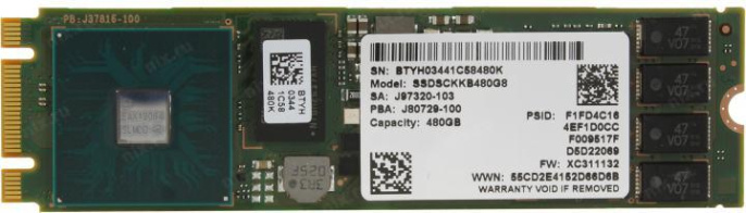 SSD накопитель Intel DC D3-S4510 SSDSCKKB480G801 480ГБ, M.2 2280, SATA III, M.2