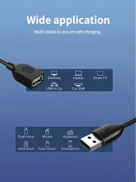 Удлинительный кабель CABLETIME CA14J (CT-AMAF2.0-PB1.5) 1.5 м, черный, ПВХ USB2.0 AM-AF