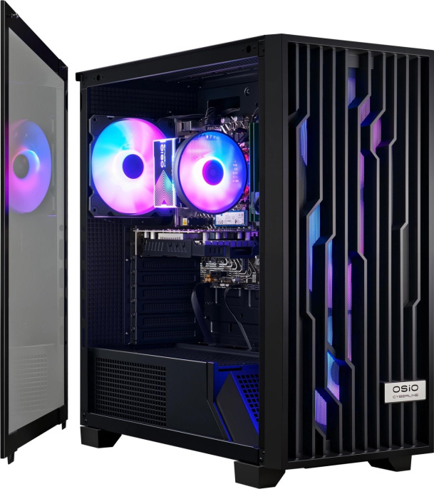 Компьютер OSIO CyberLine C59i Intel Core i5 12400F,  DDR4 16ГБ, 1ТБ SSD, NVIDIA GeForce RTX 3050 - 6 ГБ,  без операционной системы,  черный [с59i-001b]