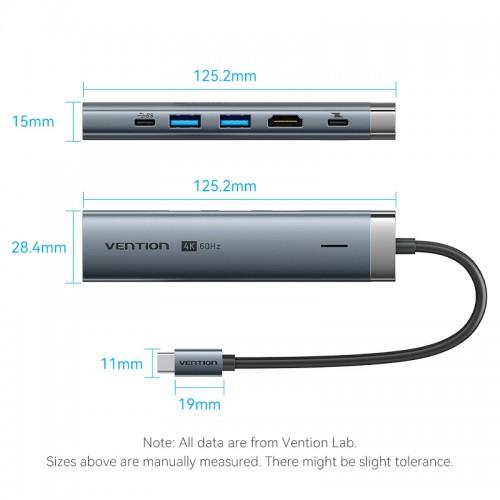 Мультифункциональный хаб Vention USB-C 6 в 1, шт. TGNHB