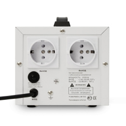 Стабилизатор POWERMAN AVS 1000D, ступенчатый регулятор, цифровые индикаторы уровней напряжения, 1000ВА, 140-260В, максимальный входной ток 7А, 2 евророзетки, IP-20, напольный, 200мм х 150мм х 140мм, 2,3 кг./ Stabilizer POWERMAN AVS 1000D, step-type regul