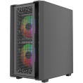 Powercase Корпус Mistral SM04 ARGB, Tempered Glass, Front Nylon Filter, 3x120mm ARGB PWM fans, чёрный, mATX CMMSM04B-A3