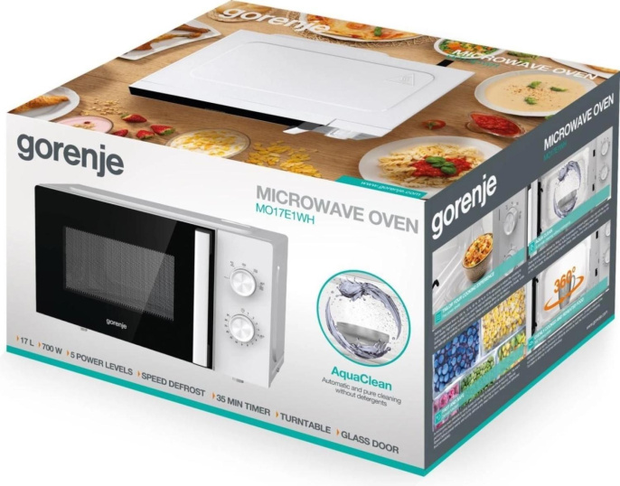 Микроволновая печь Gorenje MO17E1WH, 700Вт, 17л, белый