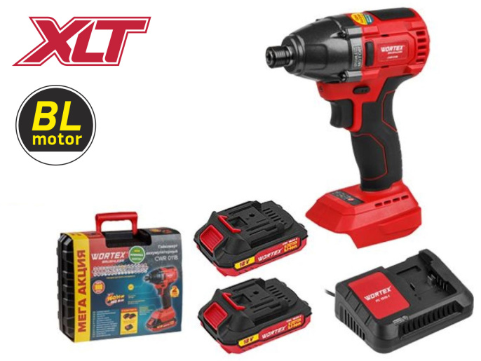 Аккум. ударный гайковерт/винтоверт WORTEX CWR 0118 в чем. ALL1 XLT SET БЕСЩЕТ., 18 В, 160 Н*м 0329286