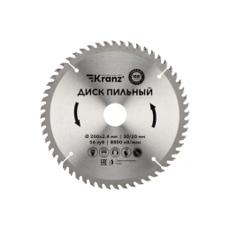 Диск пильный по дереву 200x30/20 мм, 56 зубьев KRANZ KR-92-0119