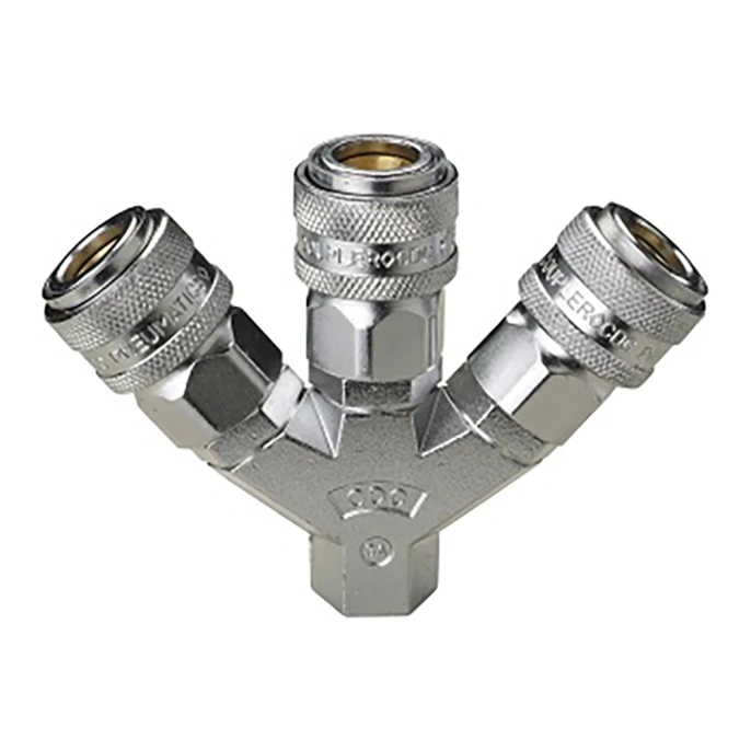 Куплунг внутренняя резьба - мама, 3 выхода CDC Pneumatics OLC 3A