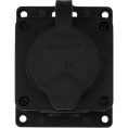 Rexant 111-221 Розетка колодка влагозащищенная с крышкой 1 гнездо COMPACT, с/3, 16А, IP54, каучук, черная