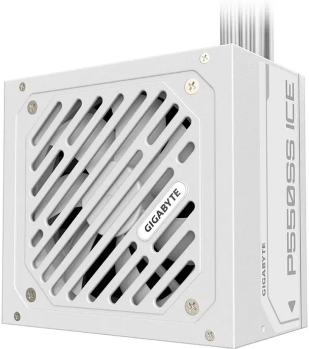 Блок питания GigaByte GP-P550SS 550W Ice (28200-P55SW-1EUR) (ATX 12V V3.0, 80Plus Silver (КПД 90%), 3.3V-20А, 5V-20А, 12V-45.8А, -12V-0.3А, 5Vsb-3А, 1x24pin, 1х4+4pin, 2х6+2pin, 5хSATA, 3x4Pin Peripheral, OVP/OPP/SCP/UVP/OCP/OTP, 120mm, FDB, 150×140×86мм)