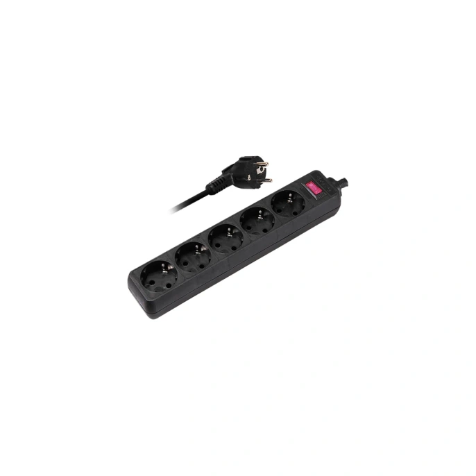 Удлинитель ФАZАс сетевым фильтром FOP-05GS-500-bk 2.2кВт 5х5м с заземлением ПВС 3х0.75 с выкл. черн.10А IP20 5007666