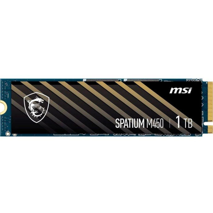Твердотельный накопитель MSI SSD SPATIUM M450, 1000GB, M.2 22x80mm , NVMe, PCIe 4.0 x4, 3D TLC, R/W 3400/2500, IOPs , TBW 350, DWPD 0.19 5 лет S78-440L0M0-P83