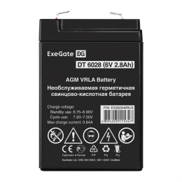 Аккумуляторная батарея ExeGate DT 6028-F1 6V 2.8Ah, клеммы F1 EX282946RUS
