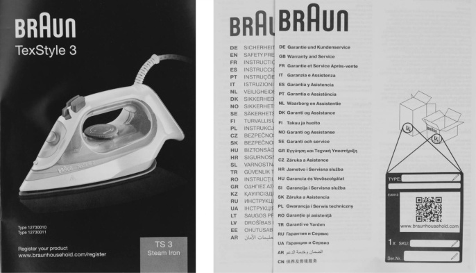 Утюг Braun SI3042VI, с паровым ударом, 2350Вт, фиолетовый и белый