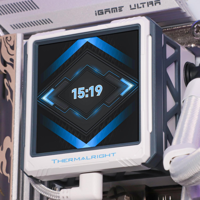 Водяное охлаждение для процессора/ Water Cooling System Thermalright Frozen Warframe 360 Ultra White Argb 360mm, White, ARGB/ Fans: 3x120mm, 70.84CFM, 29.8dBA, 2000RPM/ Pump height 60mm, 23dBA, 3000RPM, Rad thickness 27mm/ S: 1200, 1700, 1851, 2011, 2066