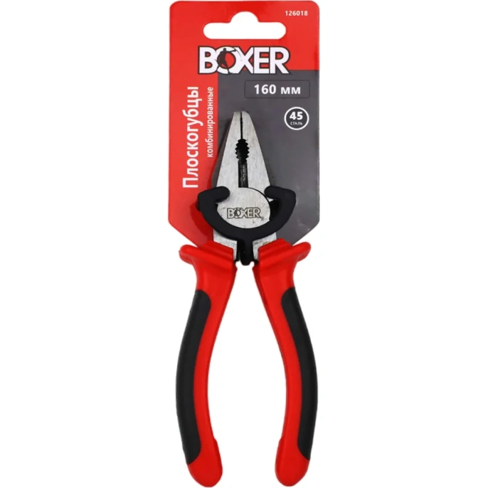 Комбинированные плоскогубцы Boxer 200 мм, двухкомпонентные рукоятки 126020