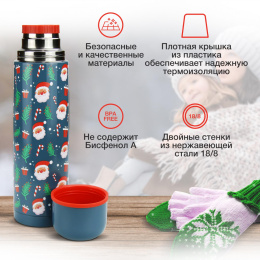 Термос StarWind 12-1000, 1л, зеленый/ рисунок