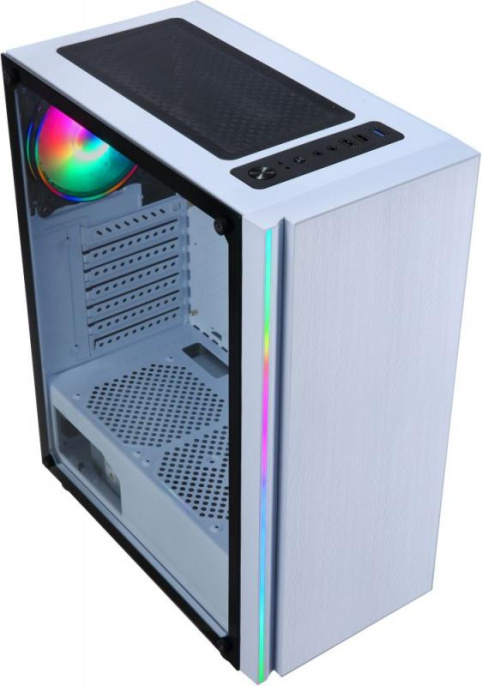 Корпус ATX Formula CL-3302W RGB, Midi-Tower, без БП,  белый
