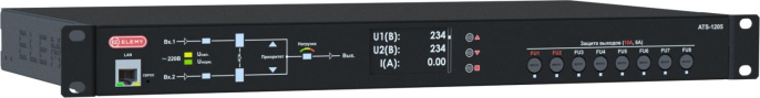 АВР Elemy ATS-1205/16 1U 19" ввод:2xС20 выход:2xC19-6xС1316A черный
