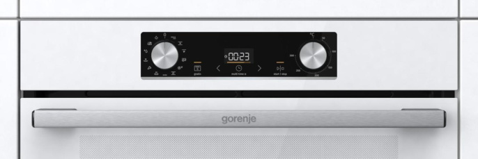 Духовой шкаф электрический Gorenje BOS6737E06WG,  77л,  дверца с 2 стеклами,  белый/нержавеющая сталь