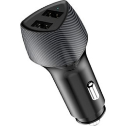 Rexant 16-0240 Автомобильное зарядное устройство c двумя портами USB-A QC 3.0 + USB-A 3,1A со световой индикацией, 18Вт, черное