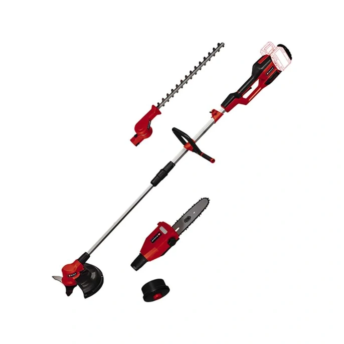 Высоторез аккумуляторный Einhell PXC GE-LM 36/4in1 Li,2х18В, коса нож/леска, кусторез, ц.пила + 2 акк. 4 Ач + двойное ЗУ 3410901SET