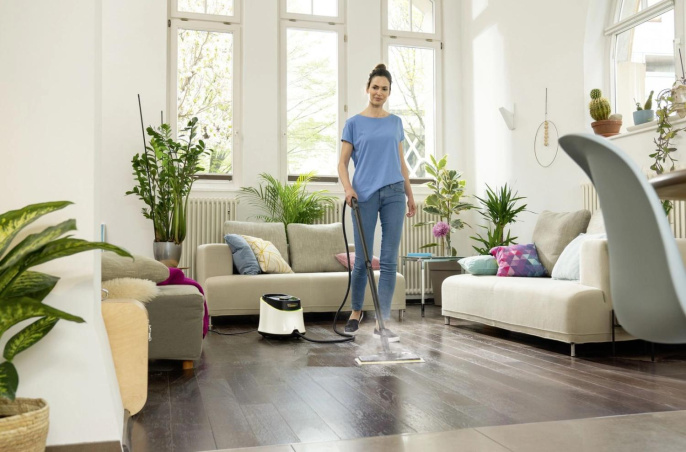 Пароочиститель напольный Karcher EasyFix SC 3 Deluxe 1900Вт белый 1.513-430.0