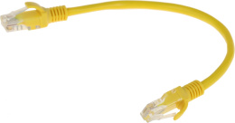 Кабель Cablexpert Патч-корд UTP  PP12-0.25M/Y кат.5e, 0.25м, литой, многожильный (жёлтый)  (074766) {50}