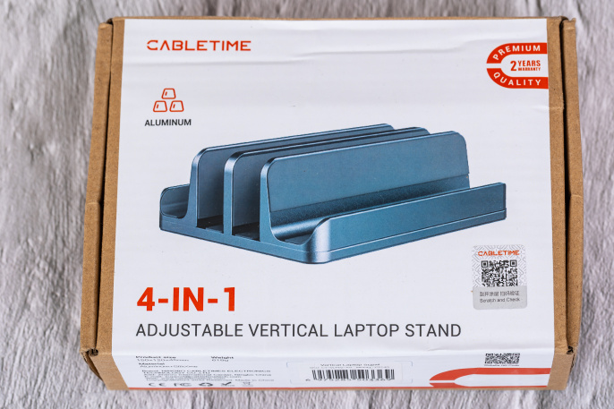 Вертикальная подставка CABLETIME CS14G (CT-VLP02-AG) для ноутбука, серый