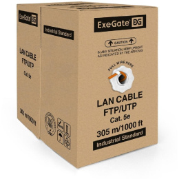 Кабель ExeGate UTP4-C5e-CCA-S24-IN-LSZH-OR-305 UTP 4 пары кат.5e CCA, 0.5мм (24AWG), LSZH, 305м, оранжевый EX256747RUS