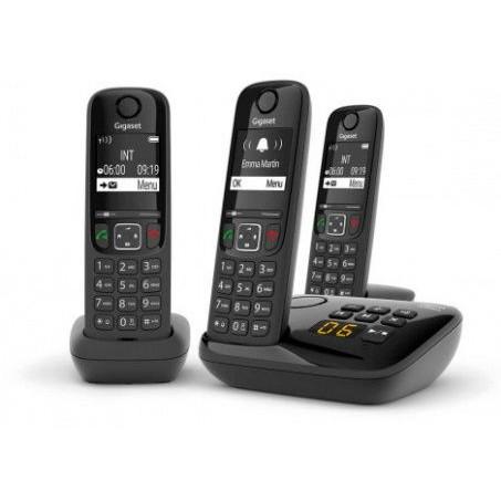 Gigaset [L36852-H2836-S311] AS690A Trio RUS черный труб. в компл.:3шт автооветчик АОН