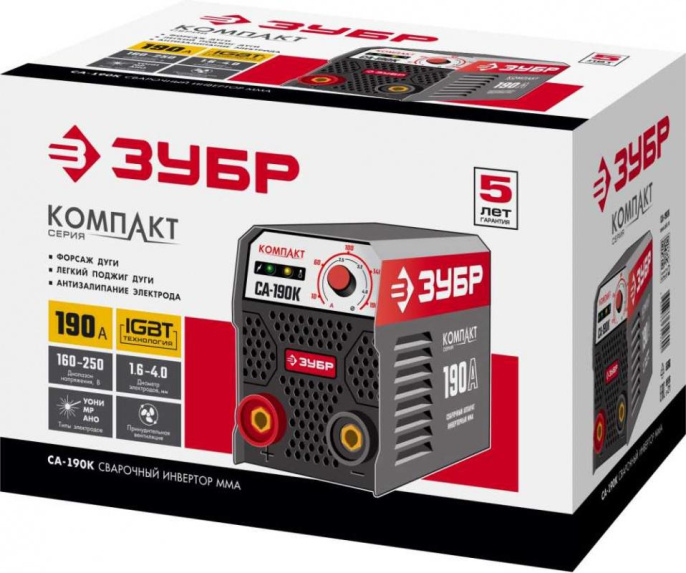 Сварочный аппарат Зубр СА-190К, инвертор