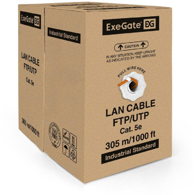 Кабель ExeGate UTP4-C5e-CCA-S24-IN-LSZH-OR-305 UTP 4 пары кат.5e CCA, 0.5мм (24AWG), LSZH, 305м, оранжевый EX256747RUS