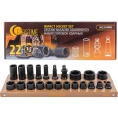Головки ударные 1/2" DR, набор 22 предмета, 6-гр. FORSTIME FT-50221MPB(57681)