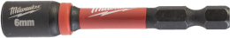 Насадка магнитная торцевая Milwaukee Shockwave 1/4" Hex-6ммx65мм 4932492435 магнитный наконечник, подходит для применений с высоким крутящим моментом и ударами, термическая обработка