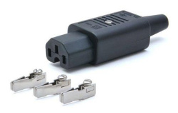 Вилка электрическая кабельная, IEC 60320, C13, 10A, 250V, разборная, черная, LANMASTER,  LAN-IEC-320-C13