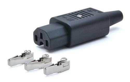 Вилка электрическая кабельная, IEC 60320, C13, 10A, 250V, разборная, черная, LANMASTER,  LAN-IEC-320-C13