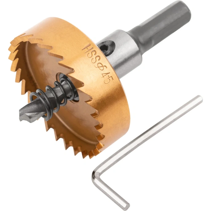 Коронка кольцевая по металлу 45 мм, HSS сталь, титановое покрытие FIT 36876