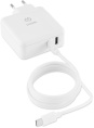 Сетевое зарядное устройство Digma DGPD-45W-WG,  USB-A,  USB-C, 45Вт, 3A, белый
