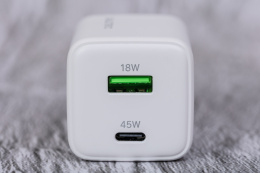 Сетевое зарядное устройство CABLETIME GA45W (CT-GAN45-PW) GaN PD3.0 45 Вт A+C, белый