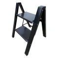 Алюминиевая стремянка SevenBerg milano 2 широкие ступени чёрная Milano-2 black