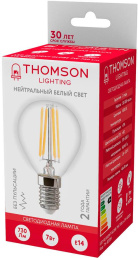 Лампа филаментная Thomson E14, шар, 7Вт, TH-B2084, одна шт.