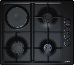 Комбинированная варочная панель Bosch PBY6C6B62O,  4 конфорки,  эмалированная сталь,  черный