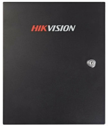 Контроллер доступа Hikvision DS-K2804 на 4 двери, хранилище: 10000 карт, 50000 событий; uplink интерфейсы: TCP/IP; интерфейсы считывателей: 4 входа Wiegand; тревожные вход/выход 12/8; DC12В; 100Вт
