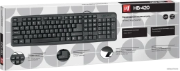 Клавиатура Defender HB-420 Black USB 107КЛ 45420 стандартная для ПК, интерфейс подключения - USB, цвет черный