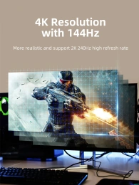 Кабель CABLETIME CD36L (CT-DMHD8K-ZG2) 2 м, DP-HDMI из цинка 8K/60 Гц