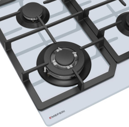 Газовая варочная панель MEFERI Glass comfort MGH604WH, 4 конфорки, закаленное стекло, белый