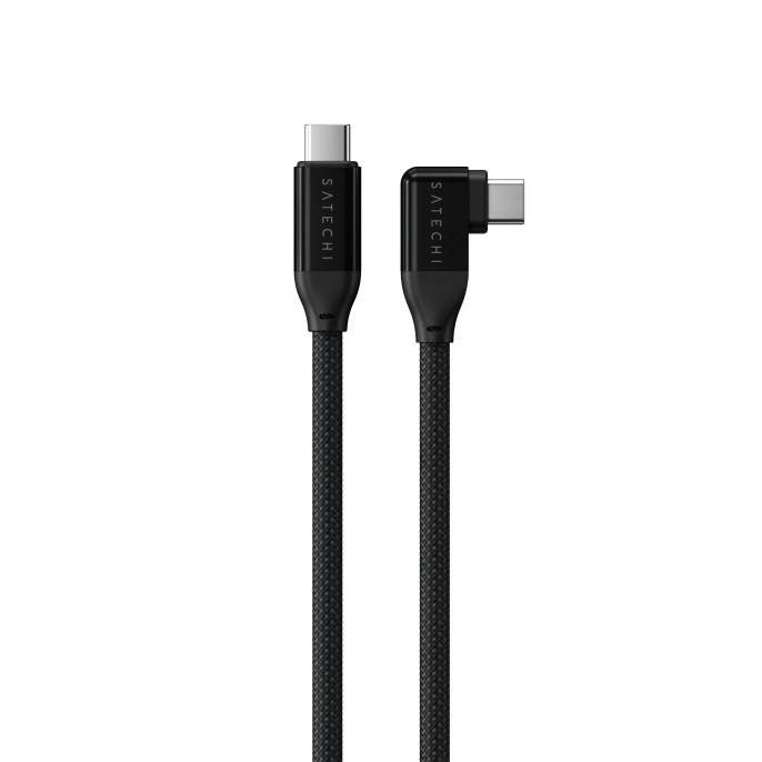 Кабель угловой вправо Satechi Right Angle 240W PD USB-C to USB-C Cable. Длина: 1м. Цвет: черный (AP-YCR100K)