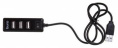 Хаб разветвитель Buro BU-HUB4-0.5L-U2.0, черный