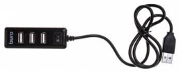 Хаб разветвитель Buro BU-HUB4-0.5L-U2.0, черный