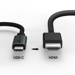 Переходник TP-LINK UA520C,  USB Type-C (m) (прямой) -  HDMI (f) (прямой),  0.1м,  коробка,  серый